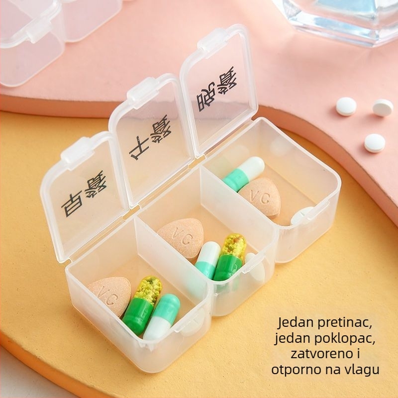 Prijenosna kutija za lijekove sa 3 odjeljka za tri obroka
