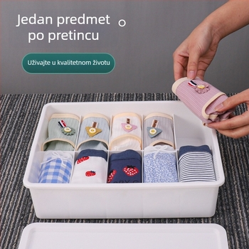 Plastična kutija za pohranu donjeg rublja i čarapa s pregradama za grudnjake