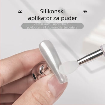 Silikonasti štapić za nokte za nanošenje pigmenta i Aurora praha — višefunkcionalni, ponovno upotrebljivi alat