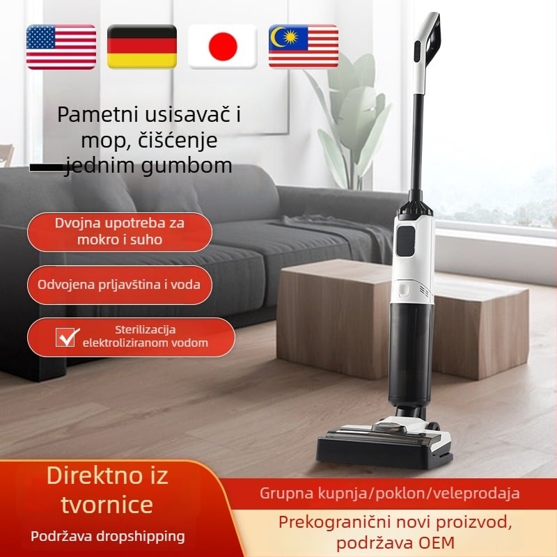 Greenhome GHA-T8 bežični robotski čistač: usisavanje, mopanje i pranje podova