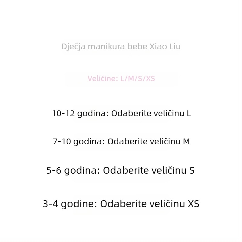Dječje ručno izrađene slatke crtane naljepnice za nokte, za kratke okrugle nokte, za nošenje i uklanjanje, S131