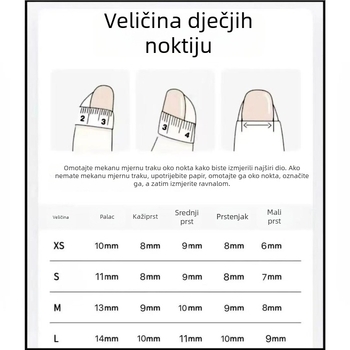 Rotating Melody dječje ručno izrađene naljepnice za nokte za djecu 3-12 godina, za nošenje, crtani dizajn