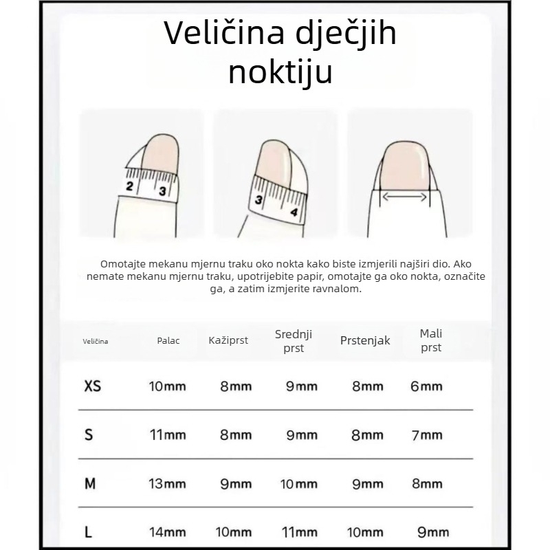 Rotating Melody dječje ručno izrađene naljepnice za nokte za djecu 3-12 godina, za nošenje, crtani dizajn