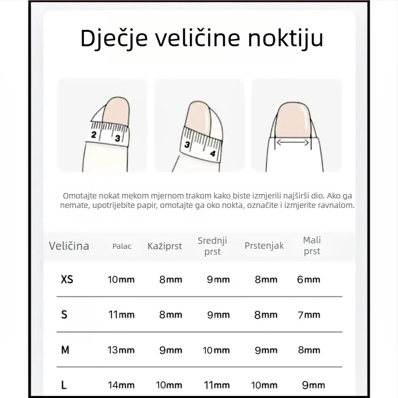Dječji nosivi nokti s efektom mačjih očiju, ručno izrađeni, slatke naljepnice za nokte za djecu, nail art za djecu 3–10 godina