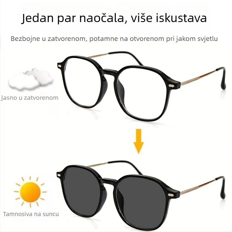 Visokokvalitetne pametne naočale s zumom za daljinu, sredinu i blizinu vida — fotochromatske leće, anti-plavo svjetlo, progresivne višefunkcijske leće