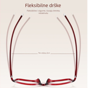 Izuzetno lagane naočale za čitanje s zaštitom od plavog svjetla za žene, model 96003, elegantne i mladenačke TR90 naočale