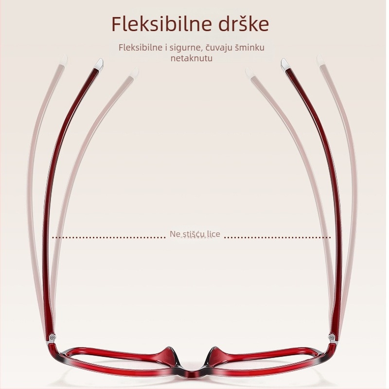 Izuzetno lagane naočale za čitanje s zaštitom od plavog svjetla za žene, model 96003, elegantne i mladenačke TR90 naočale