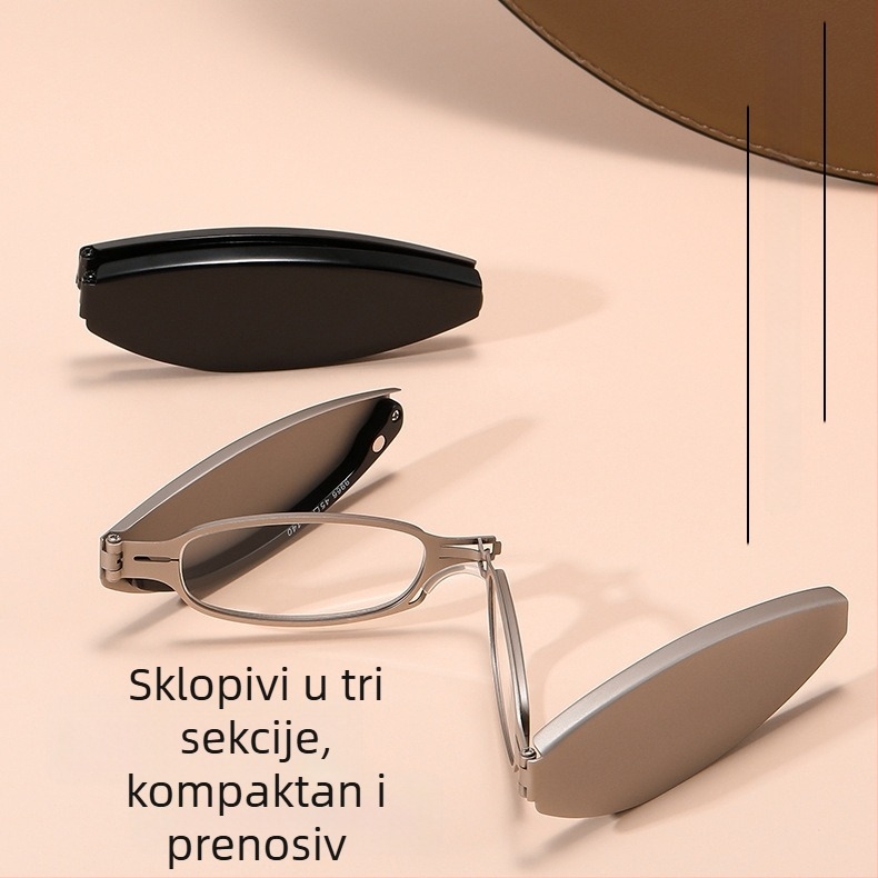 Naočale za čitanje s zaštitom od plavog svjetla, sklopivi metalni okvir, lagani i izdržljivi, HD leće