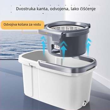 Veliki odvojivi rotirajući mop s bezdodirnim korištenjem i automatskim odceđivanjem u kanti