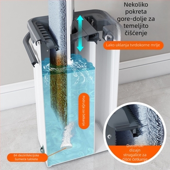 Dongfang Liangjie 40 cm široki plosnati mop s bezdotnim stiskanjem – kućni set