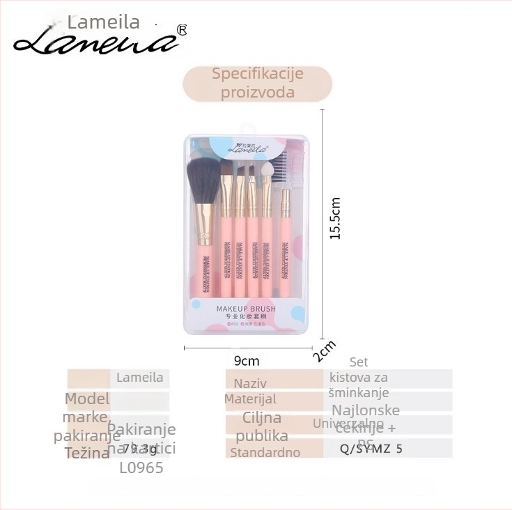 Lamella 6-djelni set kistova za šminkanje za početnike, model L0965