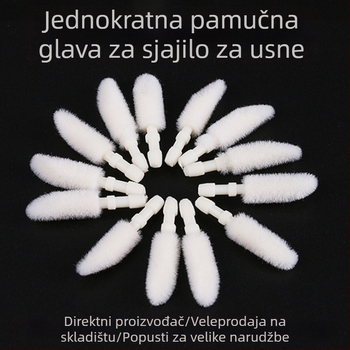 Jednokratna flokirana glava četkice za usne s štapićem – zamjenski dio za četkicu za usne, punjenje za šminku i čišćenje