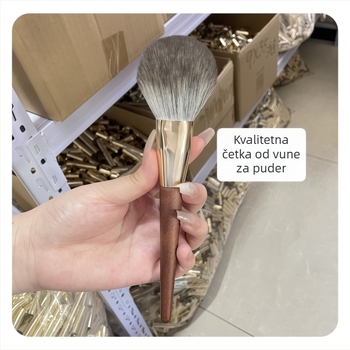 Četkica za puder od prirodne vune, prijenosna završna četka s mekanim vlaknima, za početnike