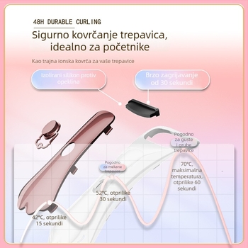 Električni uvijač za trepavice s digitalnim zaslonom, prenosnog dizajna u obliku mačje šape, siguran za početnike