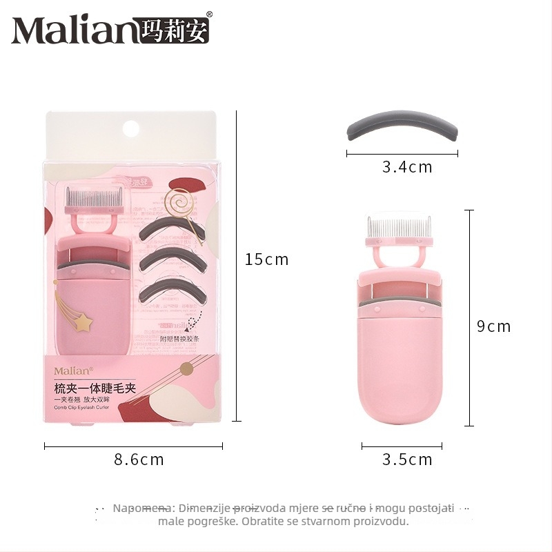 Marian set za uvijanje trepavica s dizajnom suncokreta, djelomični klips s čeličnim češalom i 3 rezervne gumene trake, model 1721