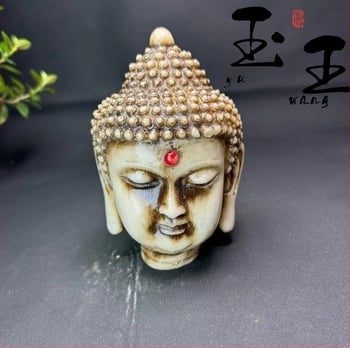 Nefrit Buddha glava – skulptura od kamena, dekor za dom i ured, poklon za useljenje