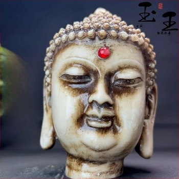 Nefrit Buddha glava – skulptura od kamena, dekor za dom i ured, poklon za useljenje