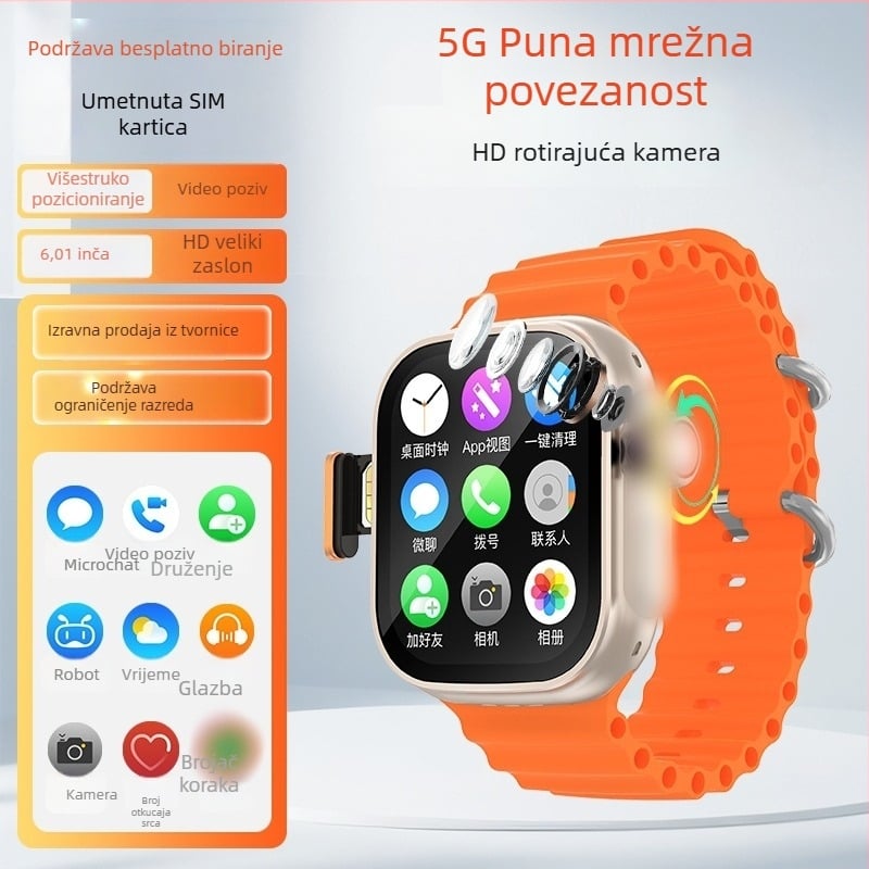 Huaqiangbei S10 dječji sat-telefon sa SIM utorom, vodootporan, kamera, Micro Chat, pametni sat