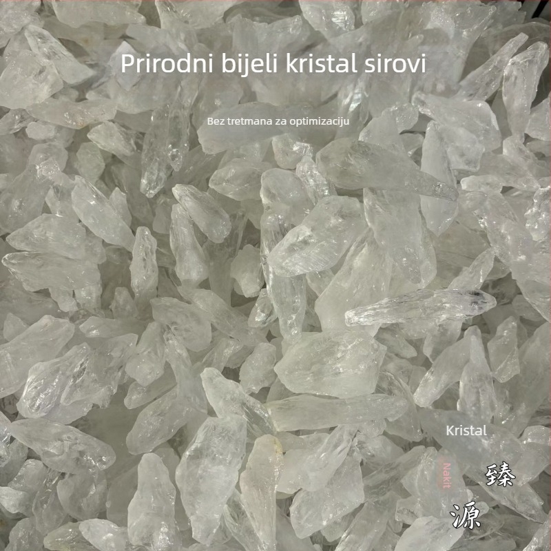 Prirodni bijeli kristal – sirovi kamen u obliku kralježnice, mineralni kristalni primjerak, dekorativni kristal