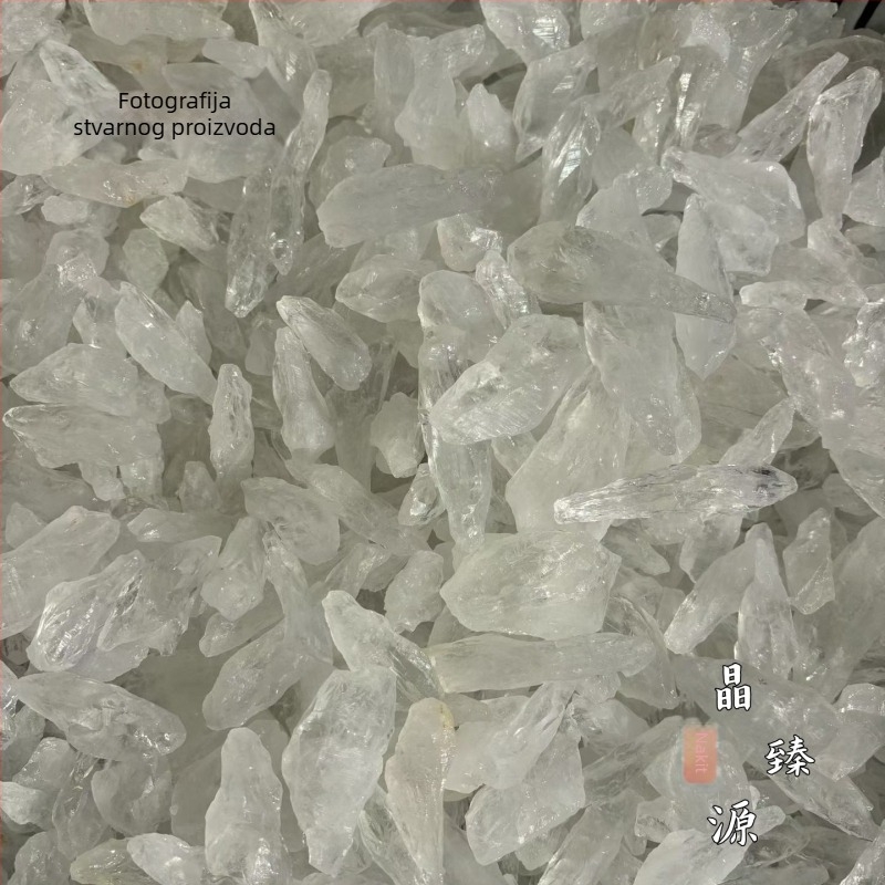 Prirodni bijeli kristal – sirovi kamen u obliku kralježnice, mineralni kristalni primjerak, dekorativni kristal