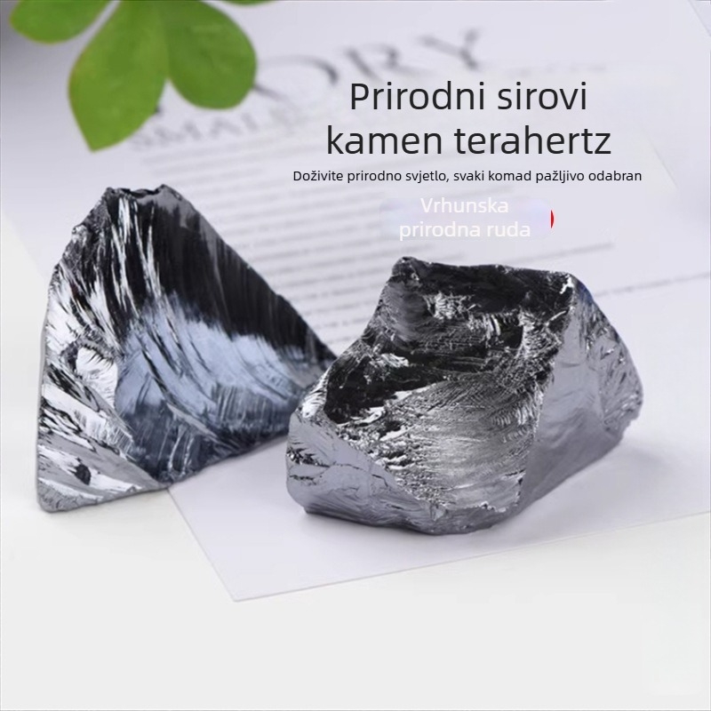 Prirodni terahertz sirovi kamen, ukrasni ornament za rezbarenje, mineralni uzorak kristala, komadi od 100 g (2–5 komada)