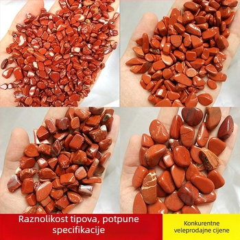 Prirodni crveni jasper šljunak za posude i akvarije – kamenje za krajolik, polirani crveni kristalni šljunak