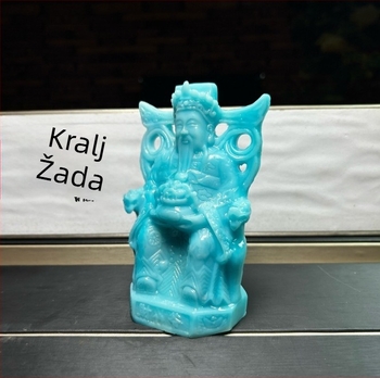 Jade kamen s gravurom – Bog bogatstva, ručno izrađena skulptura za dom i ured, poklon