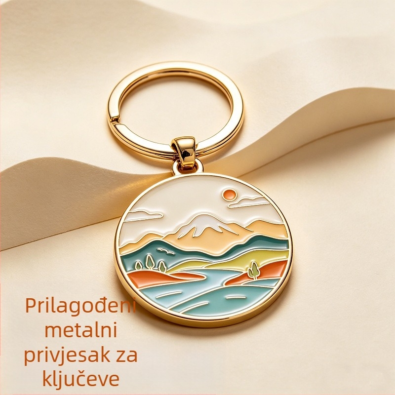 Privjesak za ključeve od cinkovog legura s emajliranim metalnim privjeskom, kulturni i kreativni dizajn, suvenir