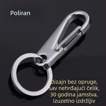Polirani privjesak za ključeve od 304 nehrđajućeg čelika s kopčom u obliku potkove, muški visokokvalitetni metalni dodatak.