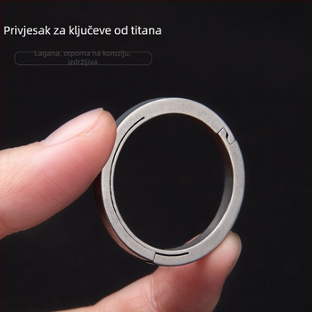 Ključevni lanac od titanijske legure, kružnog oblika, tanak dizajn, mini kopča