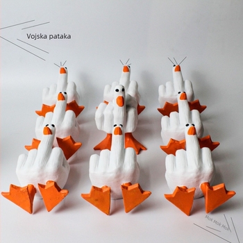 Duck-You figura od smole za vrt, pastoralni stil