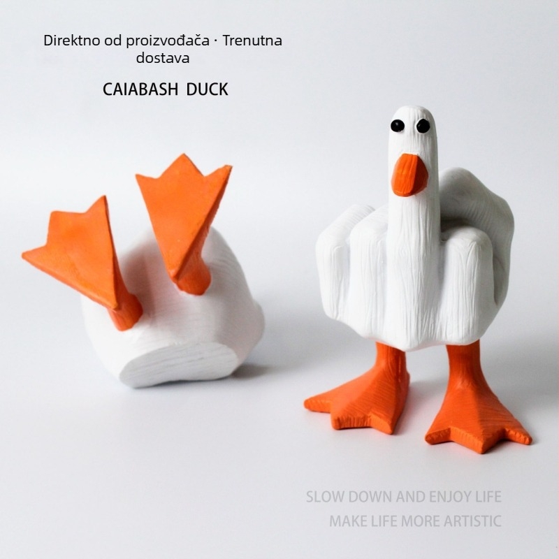 Duck-You figura od smole za vrt, pastoralni stil