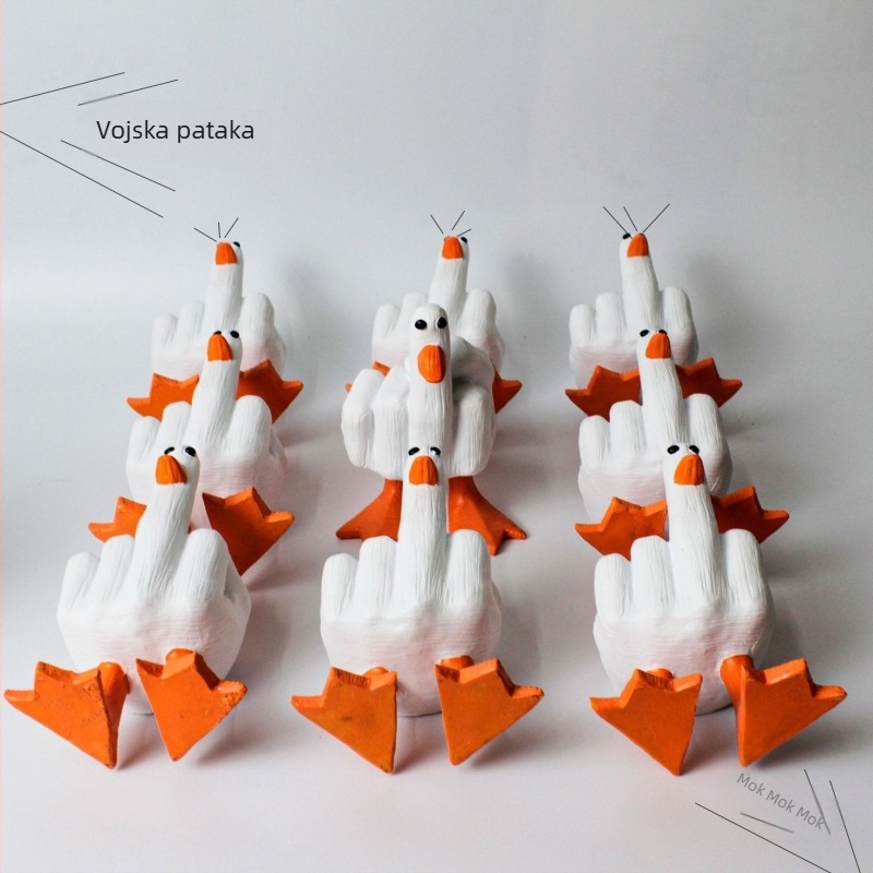 Duck-You figura od smole za vrt, pastoralni stil