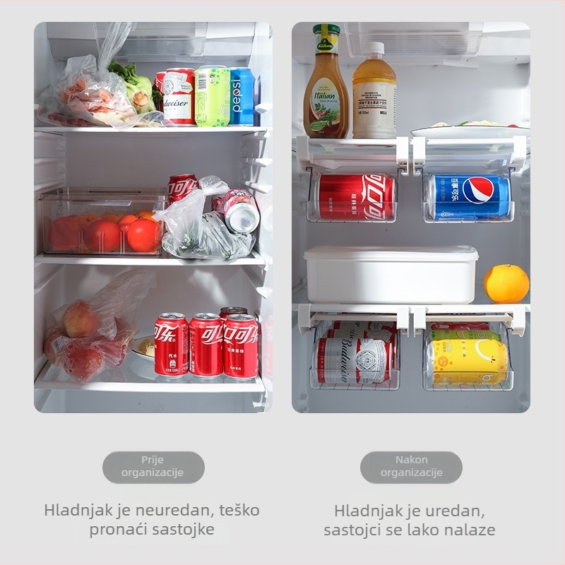 Vješeni organizator za limenke u hladnjaku – za napitke i pivo