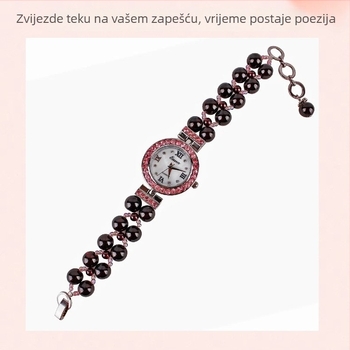 Ženski kvarcni sat s narukvicom od granata i rubina – elegantno luksuzno poklon