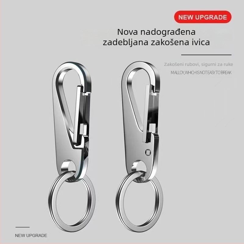 Ključevna privjesak od 304 nehrđajućeg čelika s kopčom za zaključavanje, ekstra debela, muški privjesak, vrhunska kvaliteta