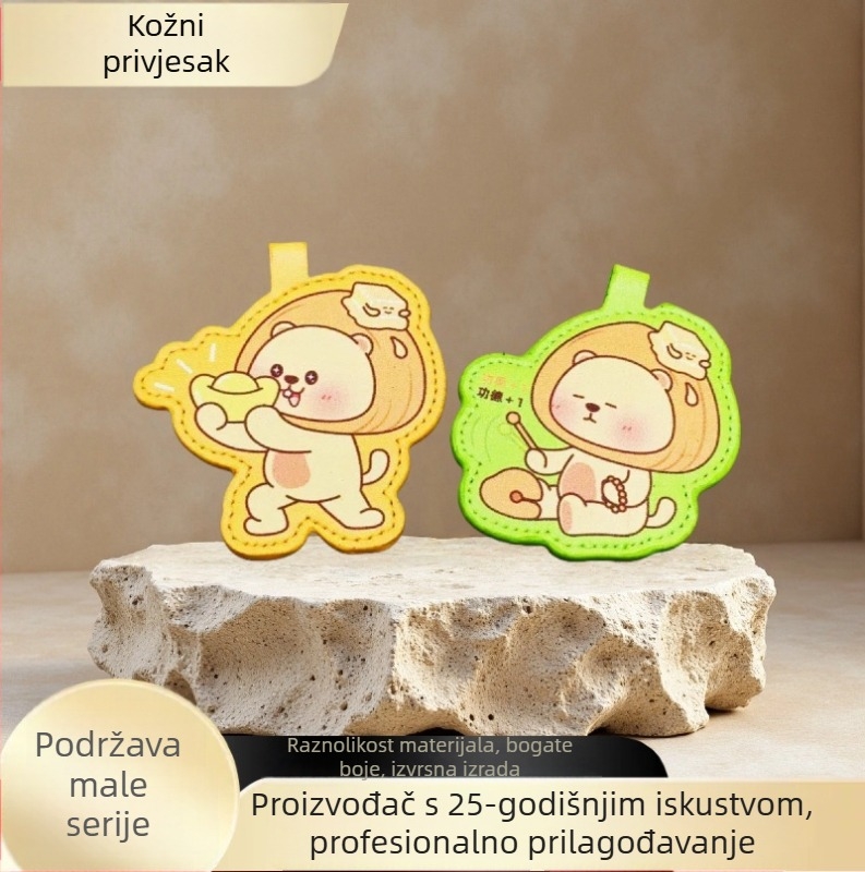 Prilagođeni kožni karikaturalni privjesak za školsku torbu i ključeve