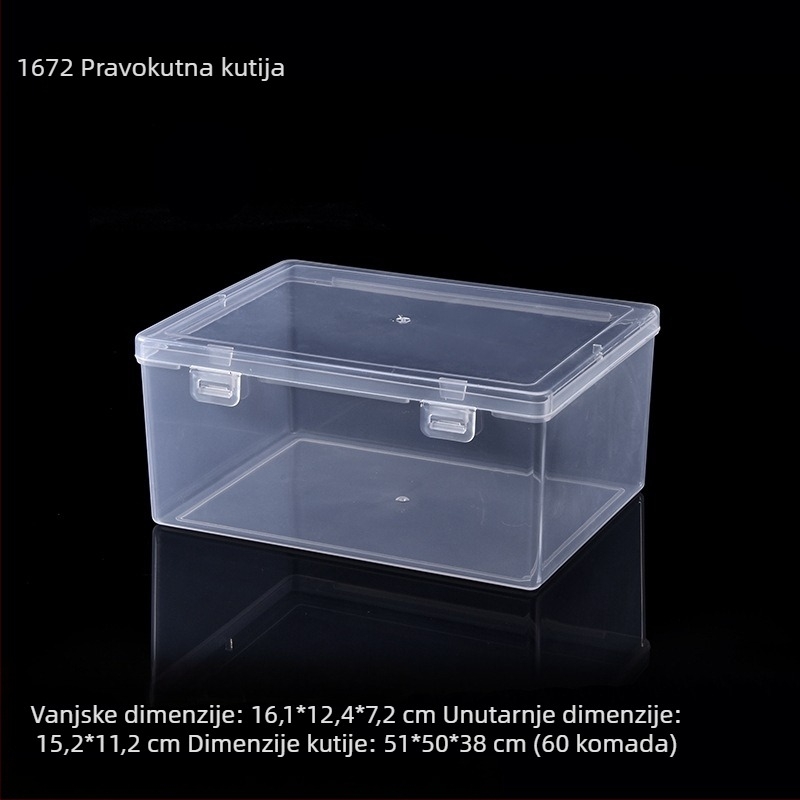 PP plastična kutija za pohranu s poklopcem — organizator za vijke, alat, perle i sitne predmete