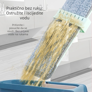 Meitianle plosnati mop za suho i mokro čišćenje, okretan i sklopiv, čisti jednim potezom, bez dodirivanja rukama, visoka apsorpcija