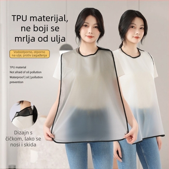 Vodootporan TPU bezrukavni pregača za odrasle, za jelo, zaštita od prskanja i masnoće