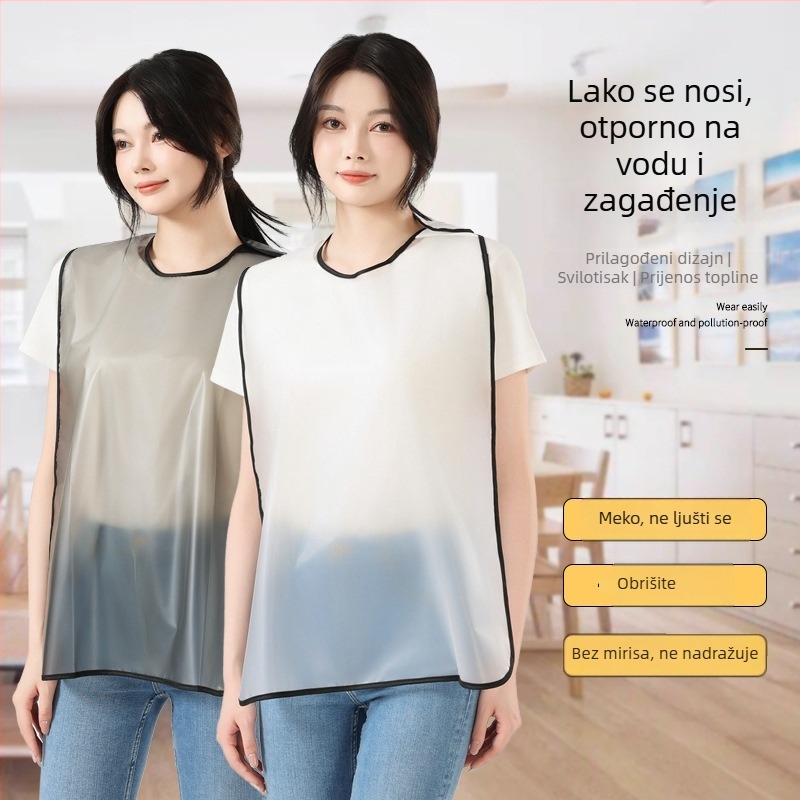 Vodootporan TPU bezrukavni pregača za odrasle, za jelo, zaštita od prskanja i masnoće