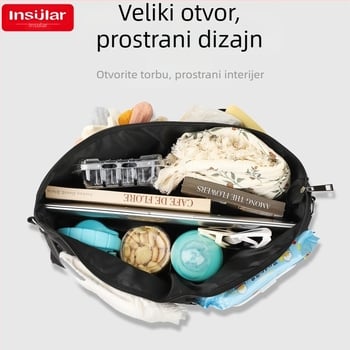 Vodootporna, velikokapacitetna višenamjenska torba za kolica za bebe, torba za mamu i dijete s jednim ramenskim remenom