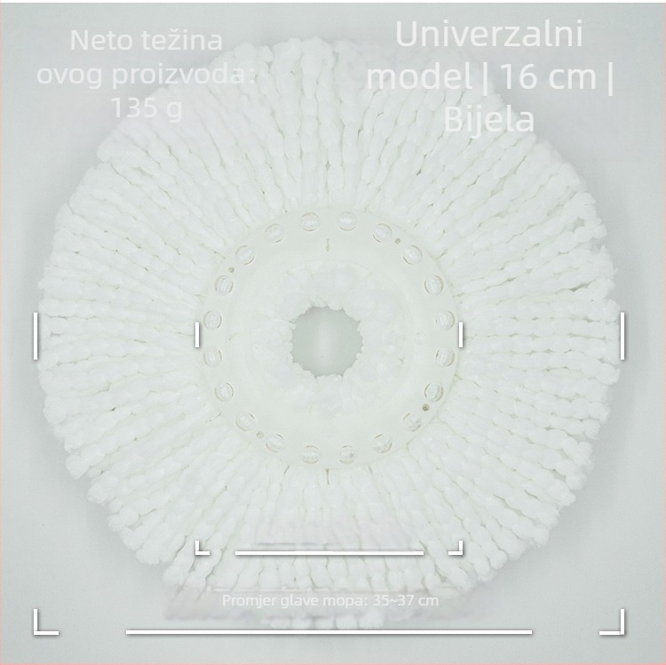 Shangqi pamučna glava za mop, univerzalna, rotirajuća, s kružnim diskom