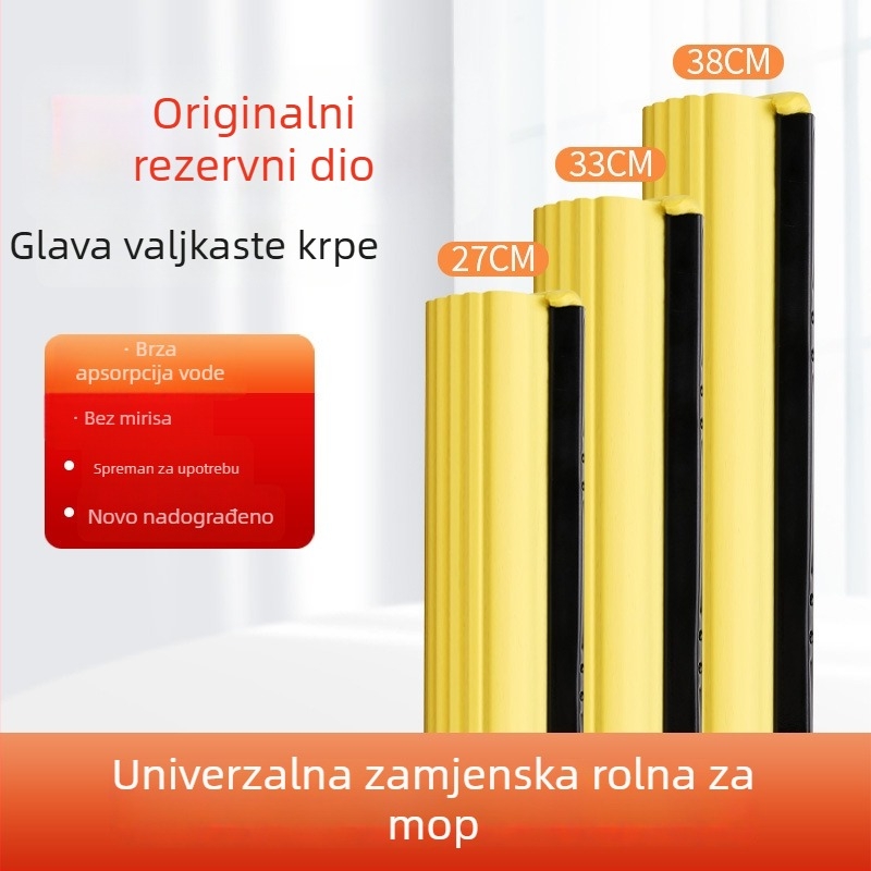 Rolna glava mop spužve, upija, zamjenska glava od gume i pamuka, universalna 273338CM