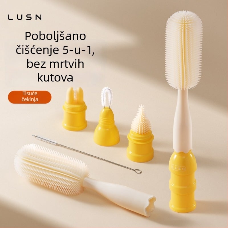 Set četkica za čišćenje bočice s silikonskom četkom za čašu, četkice za dudice i slamke