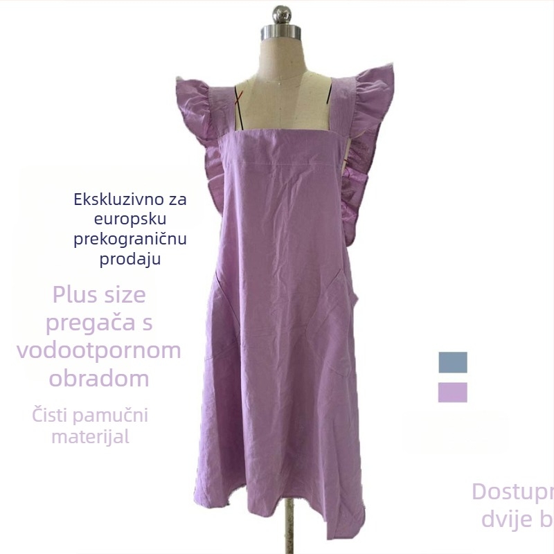 Ženska vodootporna platnena pregača s mogućnošću tiskanja logotipa, cvjetni uzorak, minimalistički dizajn, bez vezica