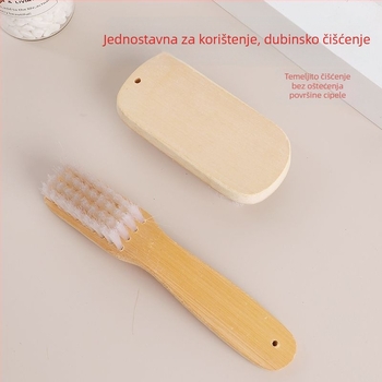 Duga bambusova četka za cipele s čvrstim vlaknima, višenamjenska za cipele i odjeću