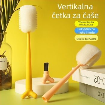 Višenamjenska četka za čišćenje čaša i boca, s dugom drškom i glavom od sunđera
