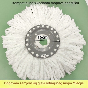 Zamjenska glava rotirajućeg mopa Miaojie – debela upijajuća vlaknasta glava za mop