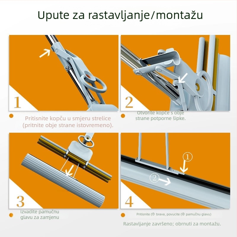 Apsorpcijska glava mopa od spužve, zamjenska, univerzalna s valjkom